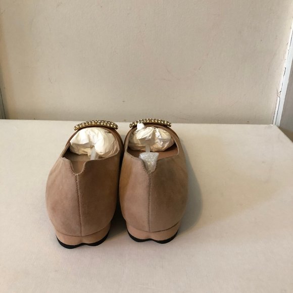 Escada Iconic Swarovski Crystals Beige Suede Pump - Picture 12 of 12